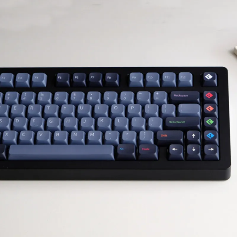 KBCaps 129 Keys Black Code Farmer PBT Dye Sublimation  XDA Profile Keycaps Set For MX Switch Gaming Mechanical Keyboard