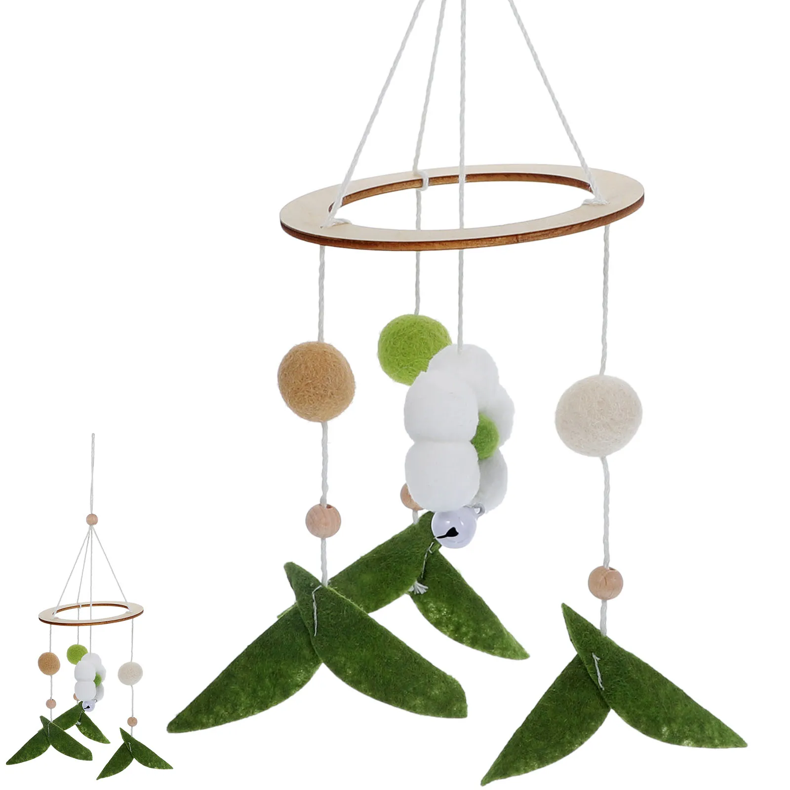 

Flower Bed Bell Wind Chime Baby Hanging Ornaments Chimes Toy Crib Room Felt Bells Woven