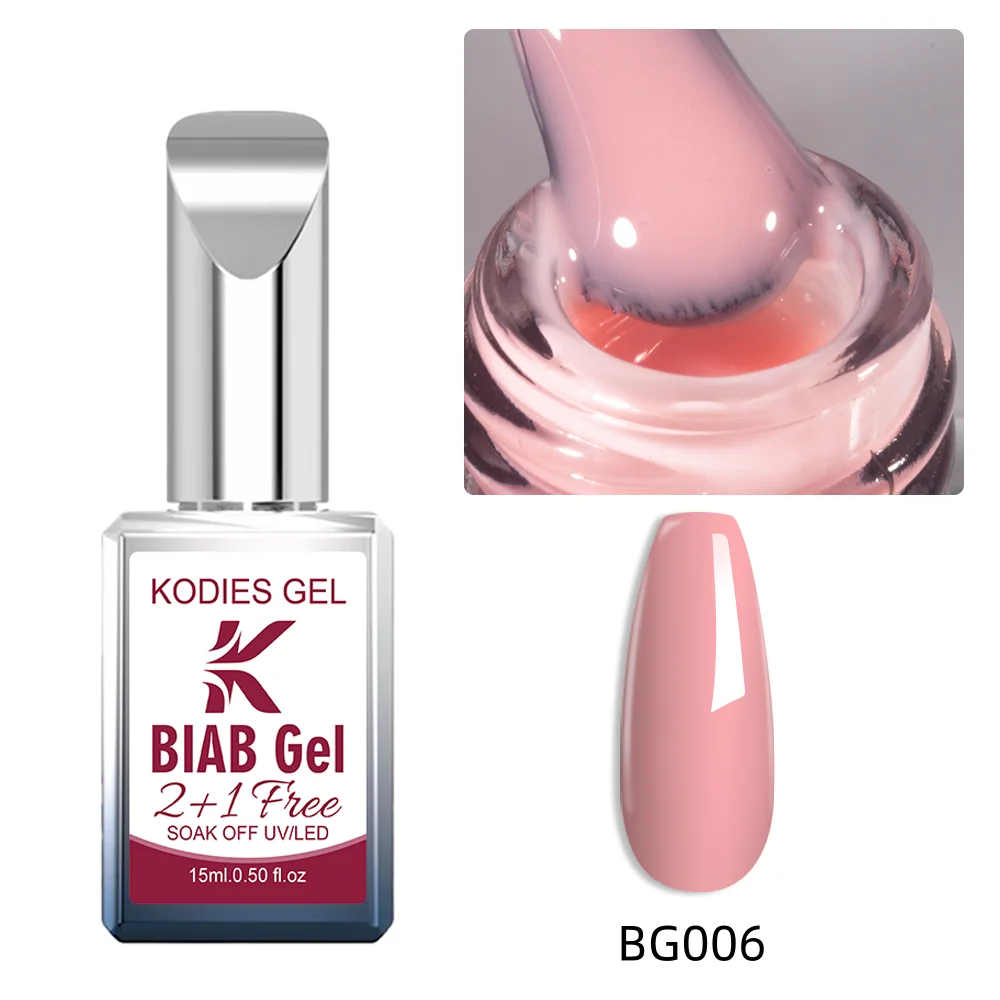 KODIES GEL Biab Builder Nagelgel in een flesje, HEMA-vrij, TPO-vrij, gel nagellak, manicure, semi-permanente UV nagelkunst, nagelverlenging
