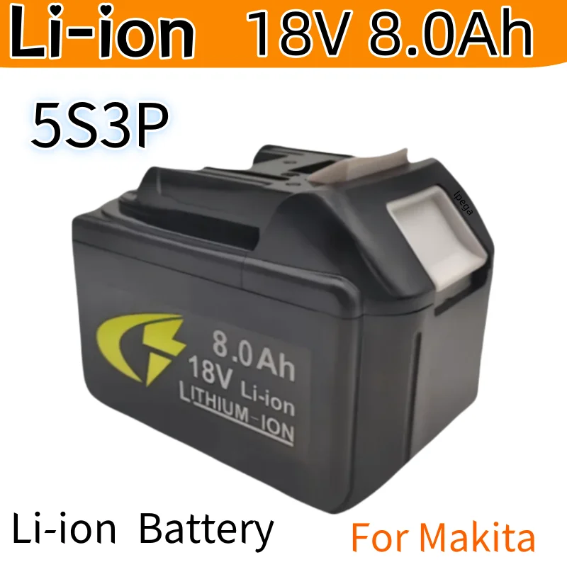 18V 8000mAh 5S3P 100% Battery Rechargeable Lithium-ion Batteries lpega can compatible BL1860 BL1850 BL1830 et al Electric tools