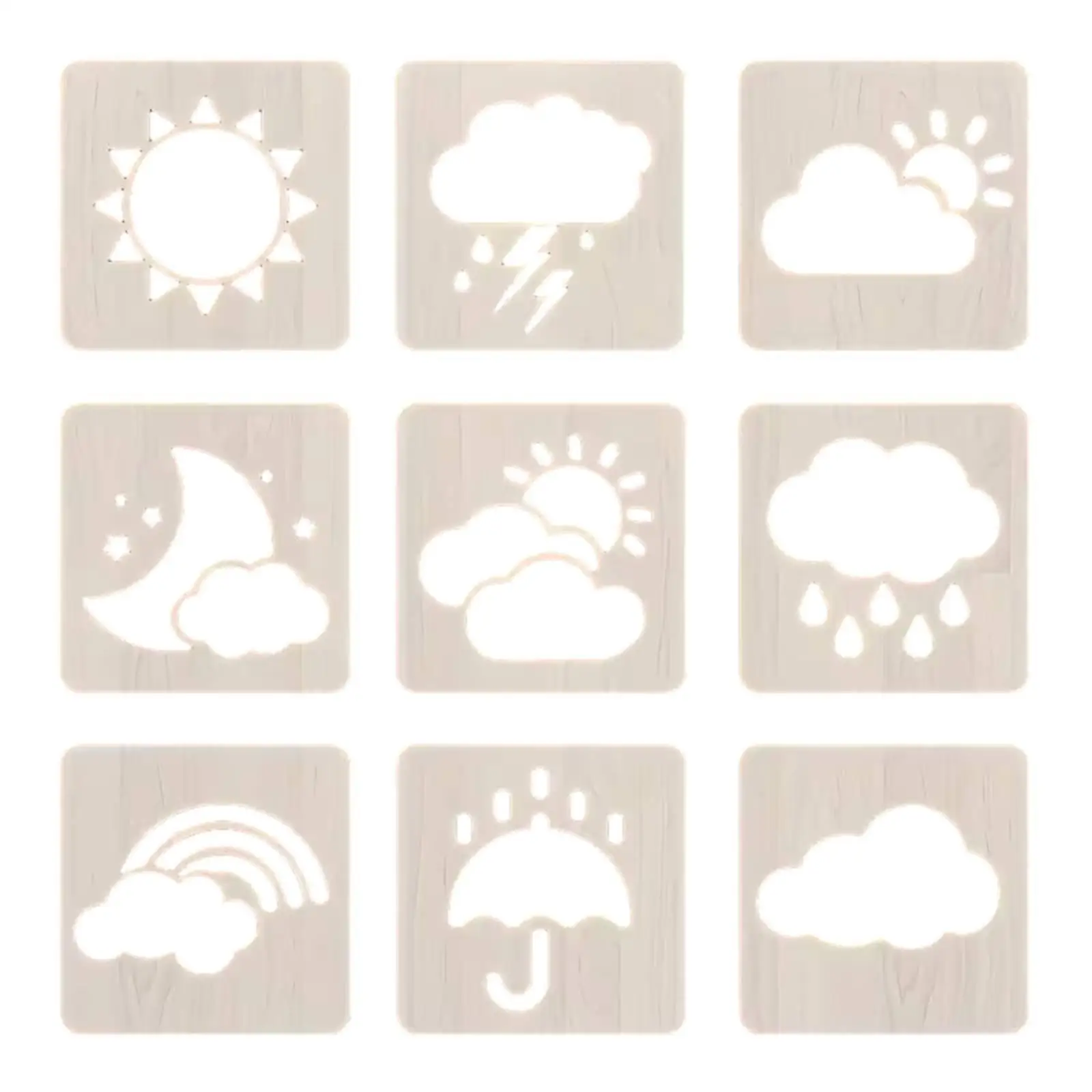 9 Pieces Moon and Stars Stencil Detailed Patterns Sun and Cloud Stencil Flexible