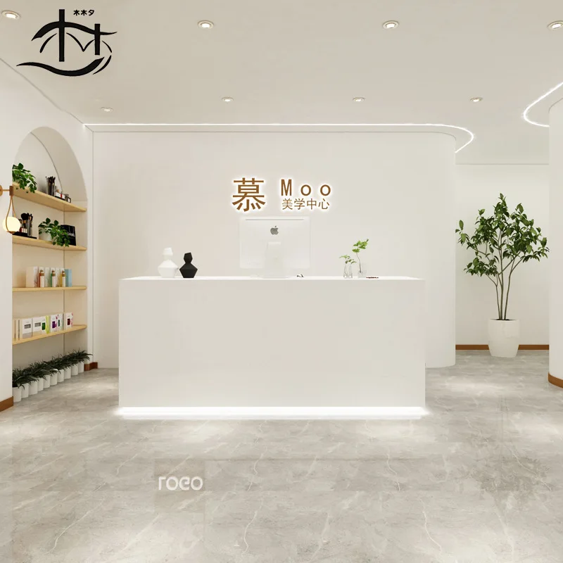 

Light Luxury Reception Desk Internet Celebrity Beauty Salon Reception Desk Company Office Furniture Reception Et Table YS40CC