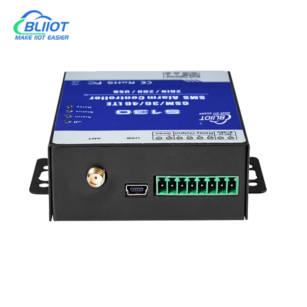 2DIN+2Relay 4G SMS Remote Alarm Controller for Remote Monitoring and Control