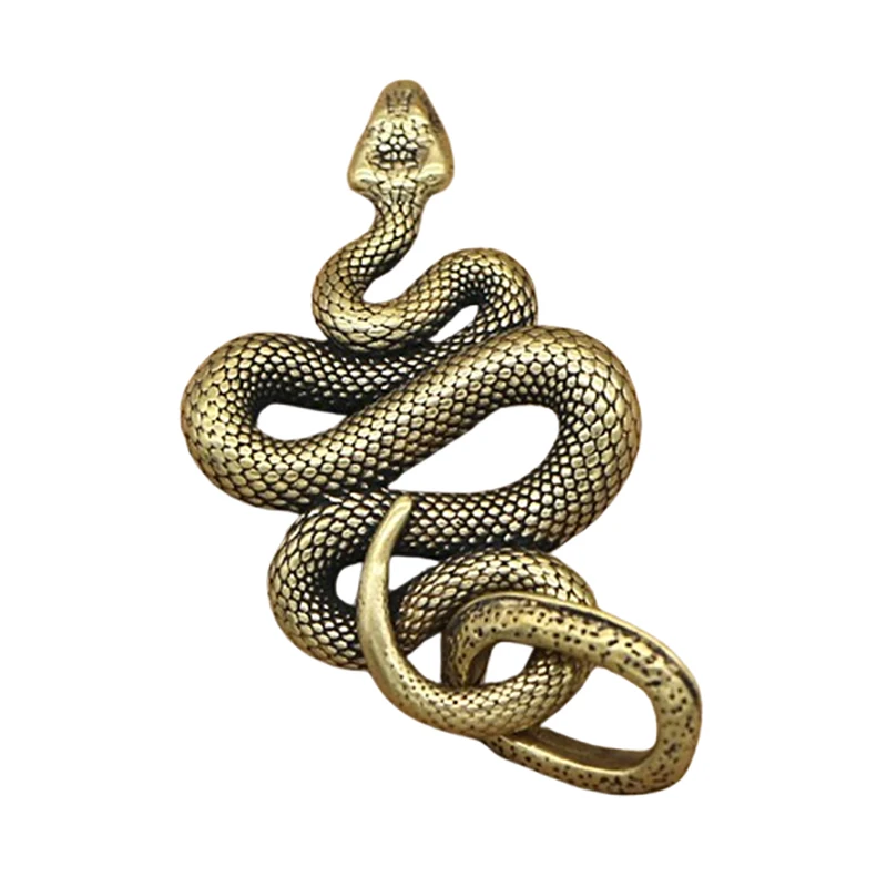 Retro Koperen Slang Ornament Decoratie Thee Huisdier Miniaturen Antieke Dierenbeeldjes Fortuin Slang Verstrikt Yuanbao Hanger