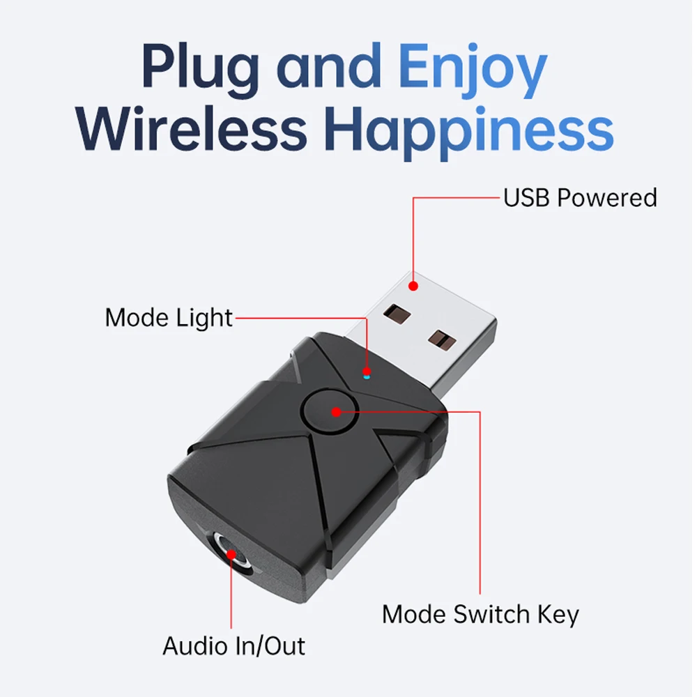 بلوتوث 5.2 محول الصوت USB اللاسلكية وظيفة مزدوجة الارسال استقبال دعم TX RX SC وضع للكمبيوتر التلفزيون سيارة مشغل موسيقى