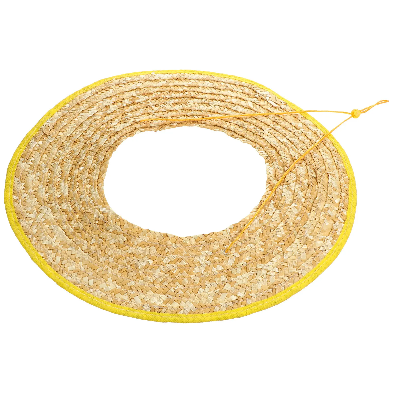 Hard Hat Sun Shade Wheat Straw Sunshield Lightweight Breathable for Construction Gardening Sanitation Outdoor Workers