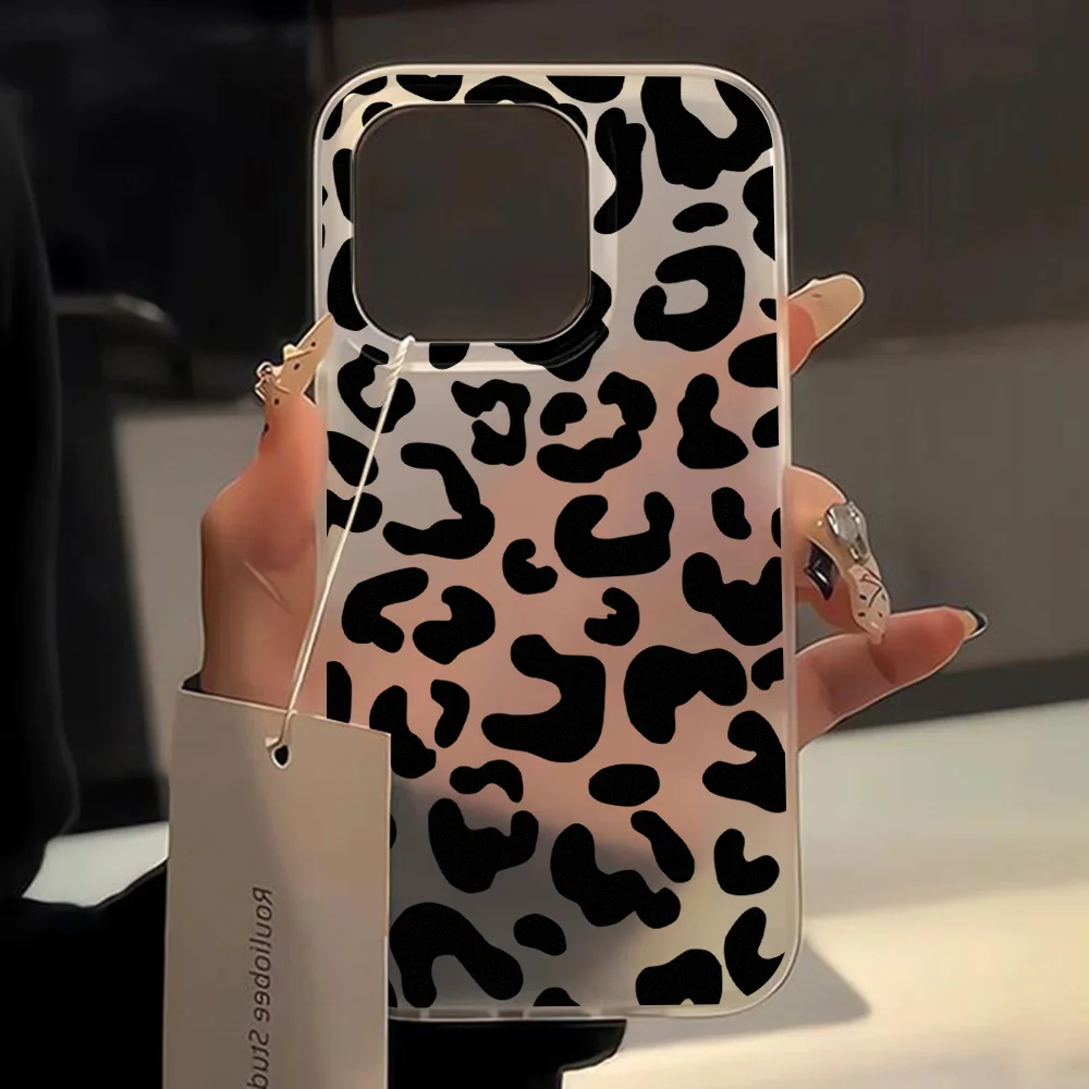 Leopard Print Phone Case For iPhone 16 Pro Case iPhone 11 13 15 12 14 Pro Max Plus 13 12 Mini Shockproof Matte Cover Soft Funda