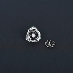 ICEYY Copper Rose Flower Pin Brooch Men Blazer Suit Lapel Wedding Party Boutonniere Charm Brooch Jewelry Clothes Accessory