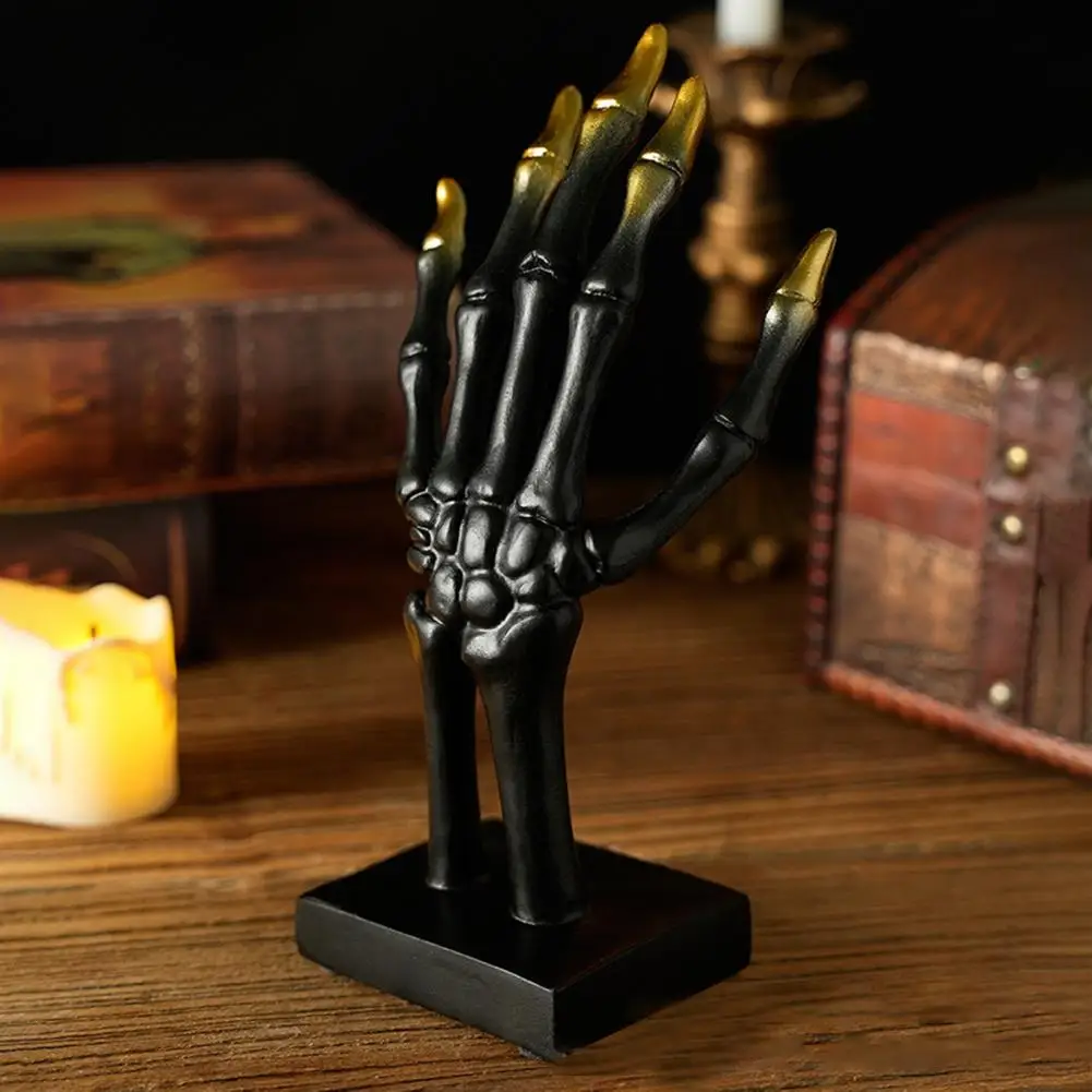 Halloween Skeleton Hand Stand Spooky Resin Ghost Hand Jewelry Display Holder Necklace Bracelet Ring Organizer Rack Desktop Decor