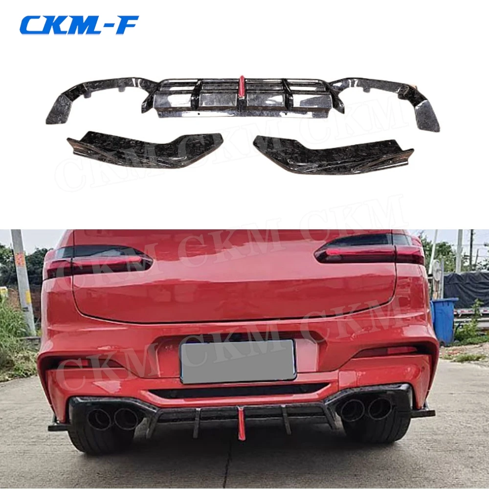 Carbon Fiber Rear Diffuser Spoiler Accessories for BMW X4 F98 X4M 2019 2020 2021 Bumper Lip Guard Car Body Kits