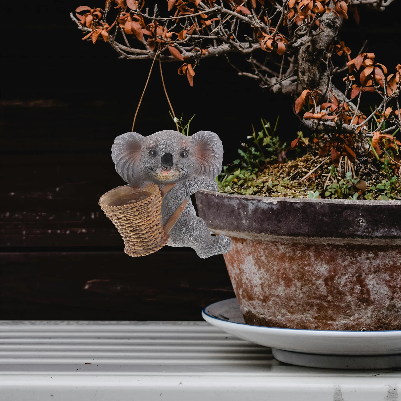 

Resin Koala Decor Adorable Statue Delicate Figure Garden Accessories Hanging Ornament Vivid Office