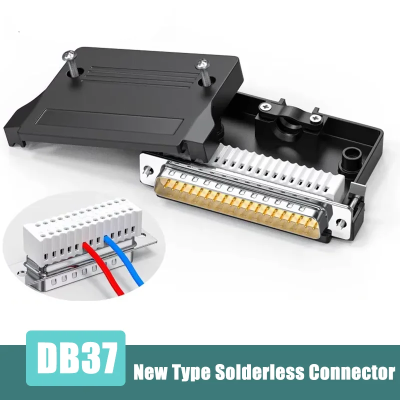 37Pin Soldering-less Cable Connector Small Volume Solder-free Male Female Wiring Terminal Joint Industrial DB 37 Pin Connectors