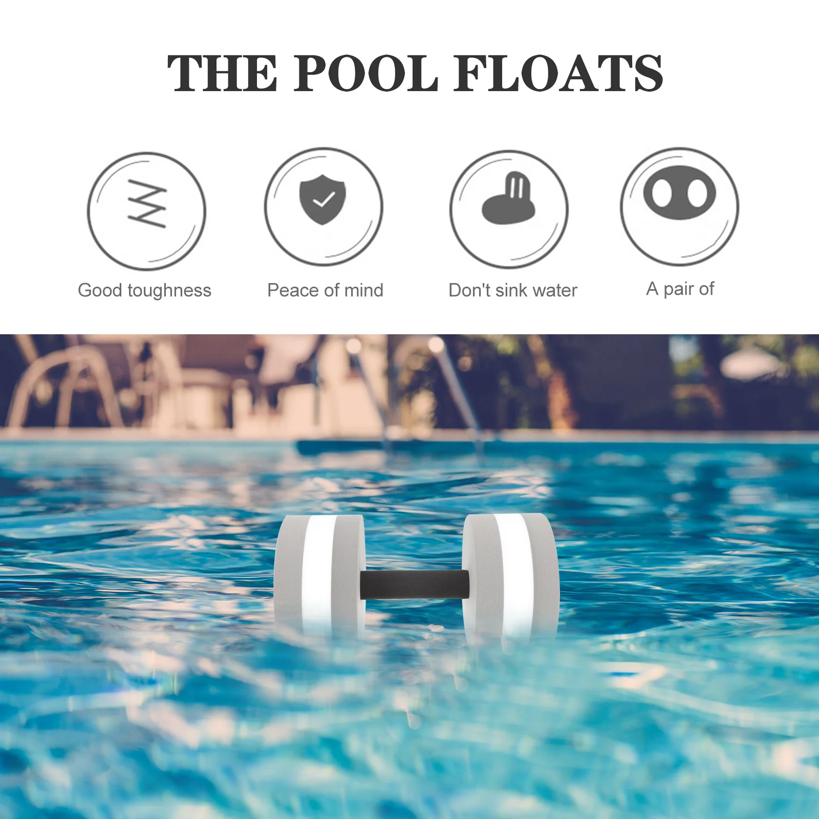 

2 Pcs Water Weights Pool Aquatic Exercise Dumbbells Floating for Swimming Travel