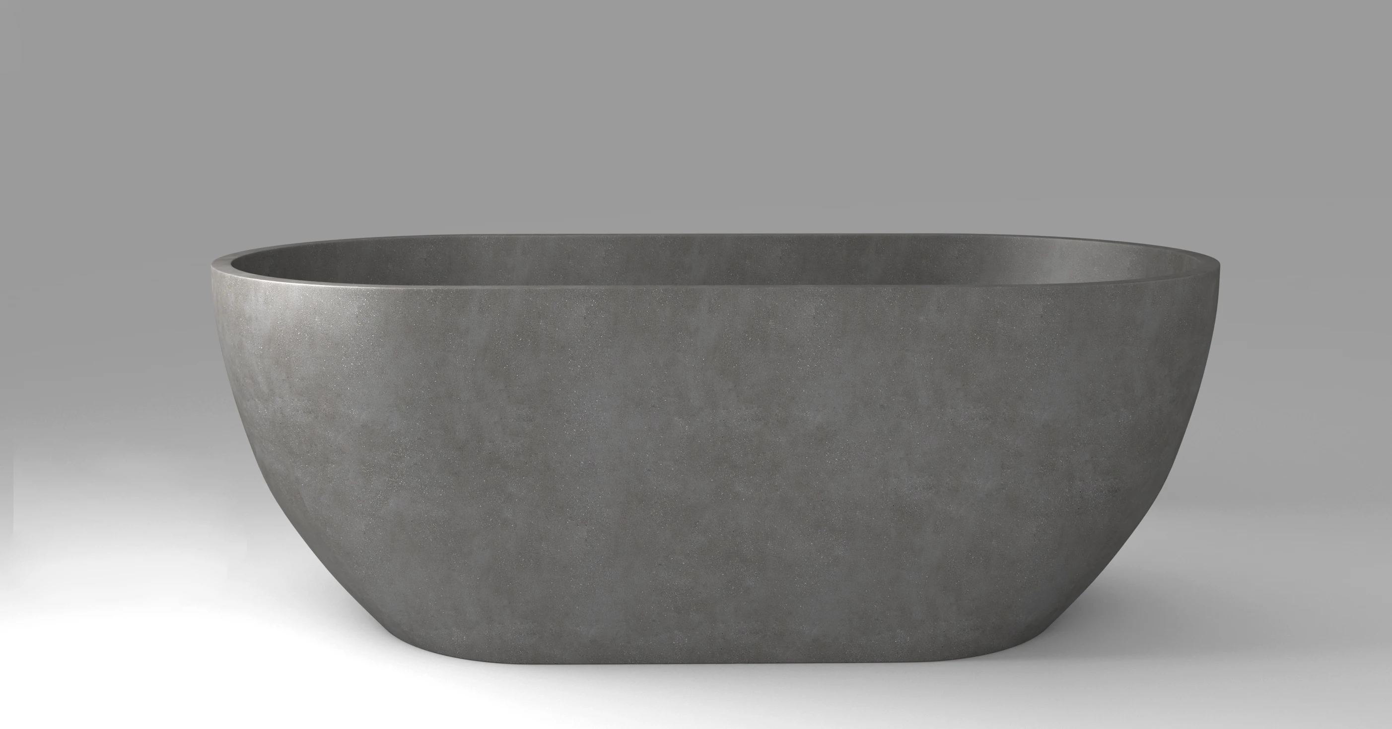 CONRAZZO New Oval Shape Natural Concrete Sandstone Luxury Hotel Project Free Standing Bathroom Bathtub