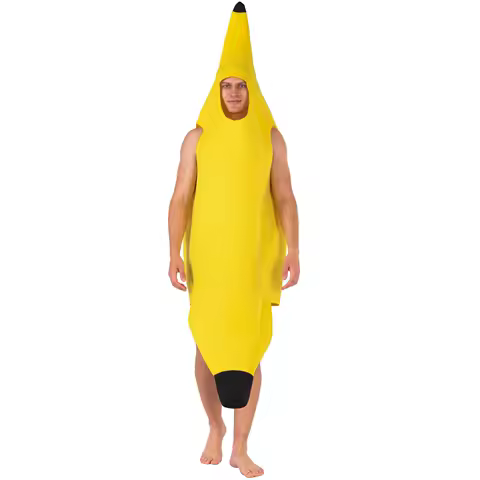 Banana Costume Adults Boys Girls Banana Suit Jumpsuit Outfits Halloween Funny Unisex Fruit Cosplay Fancy Dress Costumes