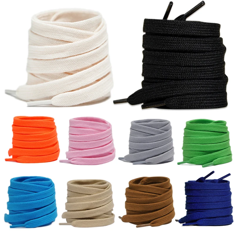 High-top Canvas Classic Casual Shoe Laces Flat Cotton Shoelaces for Sneakers Shoelace No Elasticity Shoestrings for AF1 Women