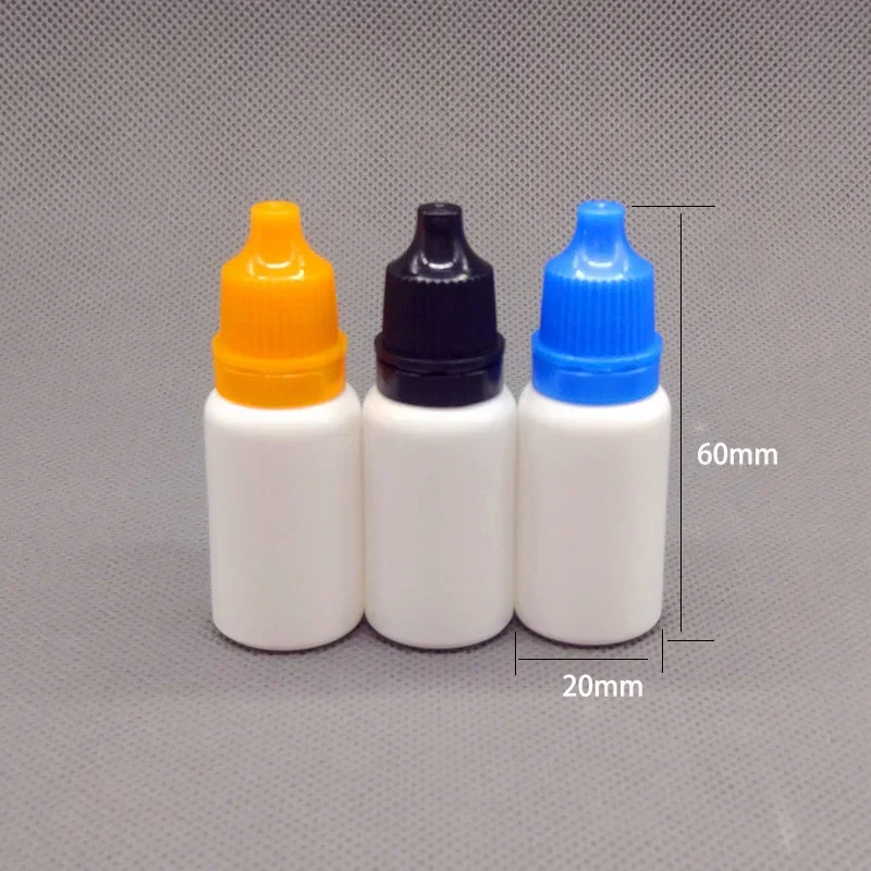 White 10ml Empty Plastic Water Refillable Drop Bottle Essential Oil Liquid Dropper Containers Light Avoid  100pcs