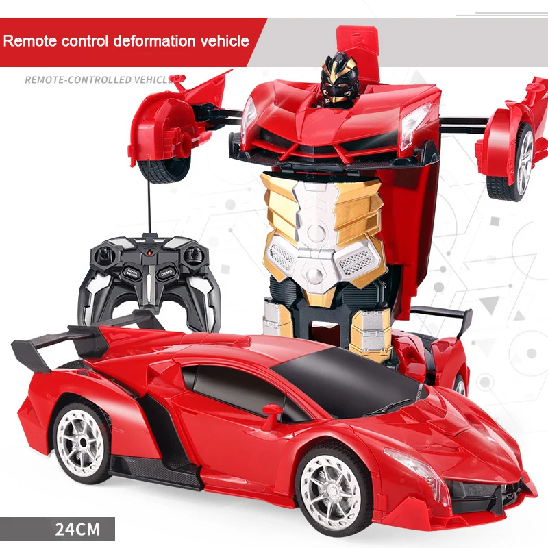 2.4G Remote Control Transformer Car Racing Children Charging Remote Control Deformation Car Robot Electric Toy Gift