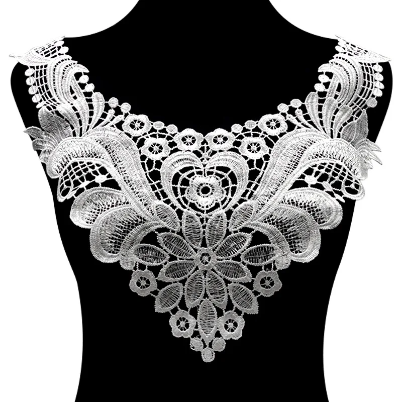 Beautiful Hollow Lace Fake Collars European Style Floral Embroidery Decorative Fake Collar Woman Lady Girls Garment Accessories