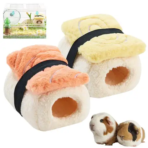 Hamster Warm Bed for Winter Cotton Guinea Pig Sleeping Nest Small Pet Winter Home Hamster Cage Accessories for Dwarf Chinchilla
