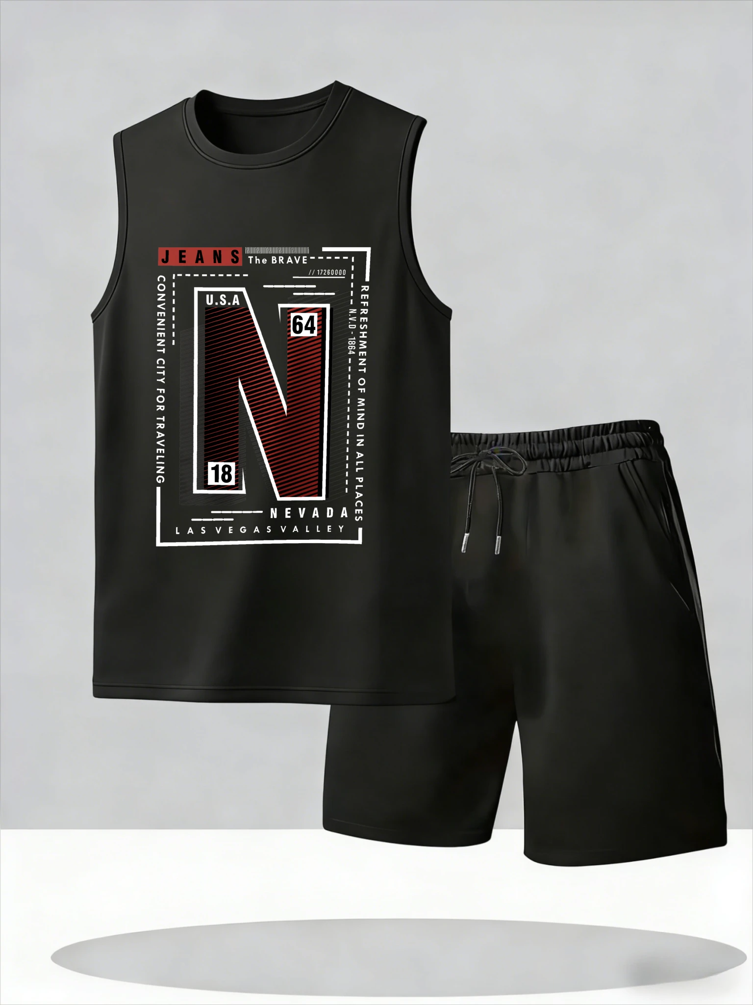 

Men's Tank Top Sets 2026 Summer Thin Quick Dry Tracksuit men Breathable seaside sweatshirt set crewneck beach oversize running