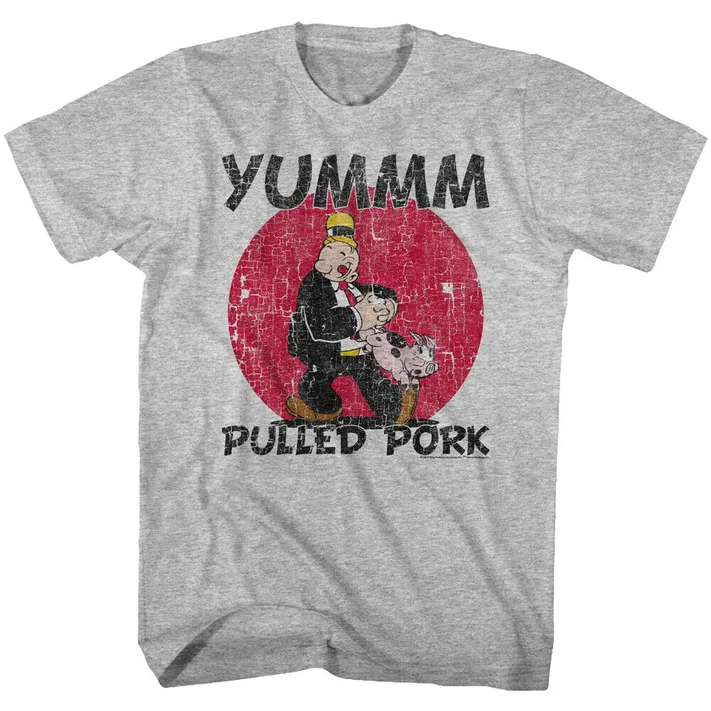 The Sailor Man Classic Cartoon Wimpy Yummm Pulled Pork Men's T ShirtAnime Y2K Summer short sleeve