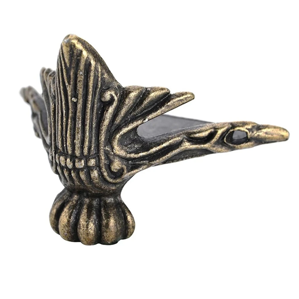 

4 Pcs Antique Corner Protector Brass Jewelry Chest Wood Box Cabinet Decorative Feet Leg Corner Bracket Furniture Hardware