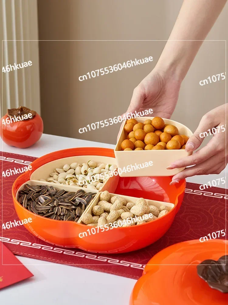 Household Multi grid Nut Dried Fruit Box Snack Plate Living Room Tea Table Candy Box Fruit Plate with Lid Seal