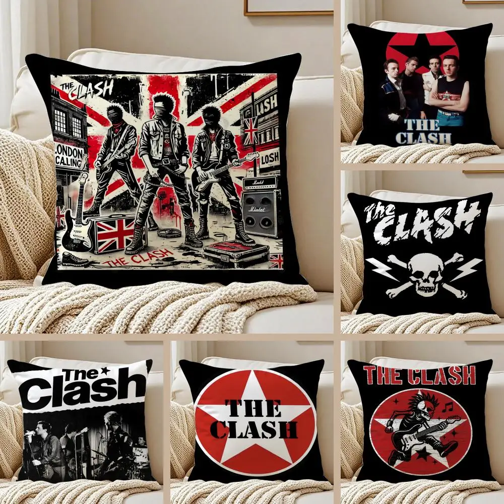 Band The C-Clash Kissenbezug, seidiger, kurzer Plüsch-Sofakissenbezug, versteckter Reißverschluss, weicher, staubdichter Bezug für Heimdekoration