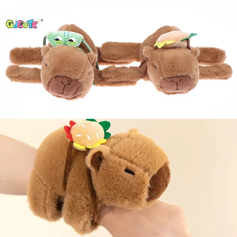 Kawaii Capybara Plush Doll Lying On The Hands Water Dolphin Doll Doll Doll Wrist Snap Ring Toys Plusish Toys