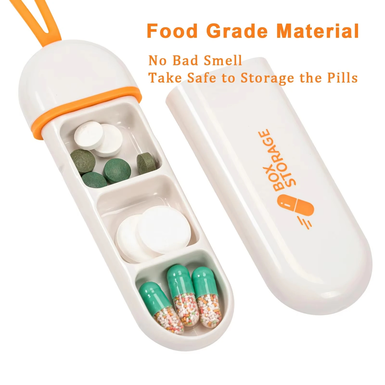 1PCS Portable Colorful 3 Spaces Medicine Case Health Case Pill Box Splitters Travel Pill Box Tiny Box Easy to Carry