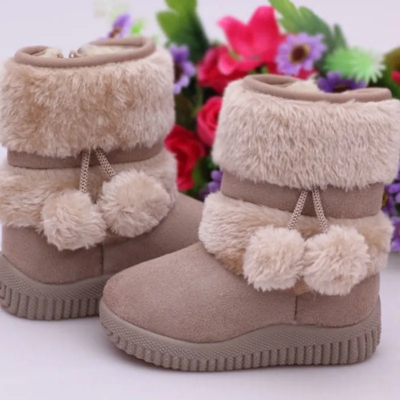 

Зимние детские зимние сапоги, новинка 2026, корейское издание, детские толстые теплые ботинки, Нескользящие короткие сапоги принцессы для девочек, детские хлопковые сапоги