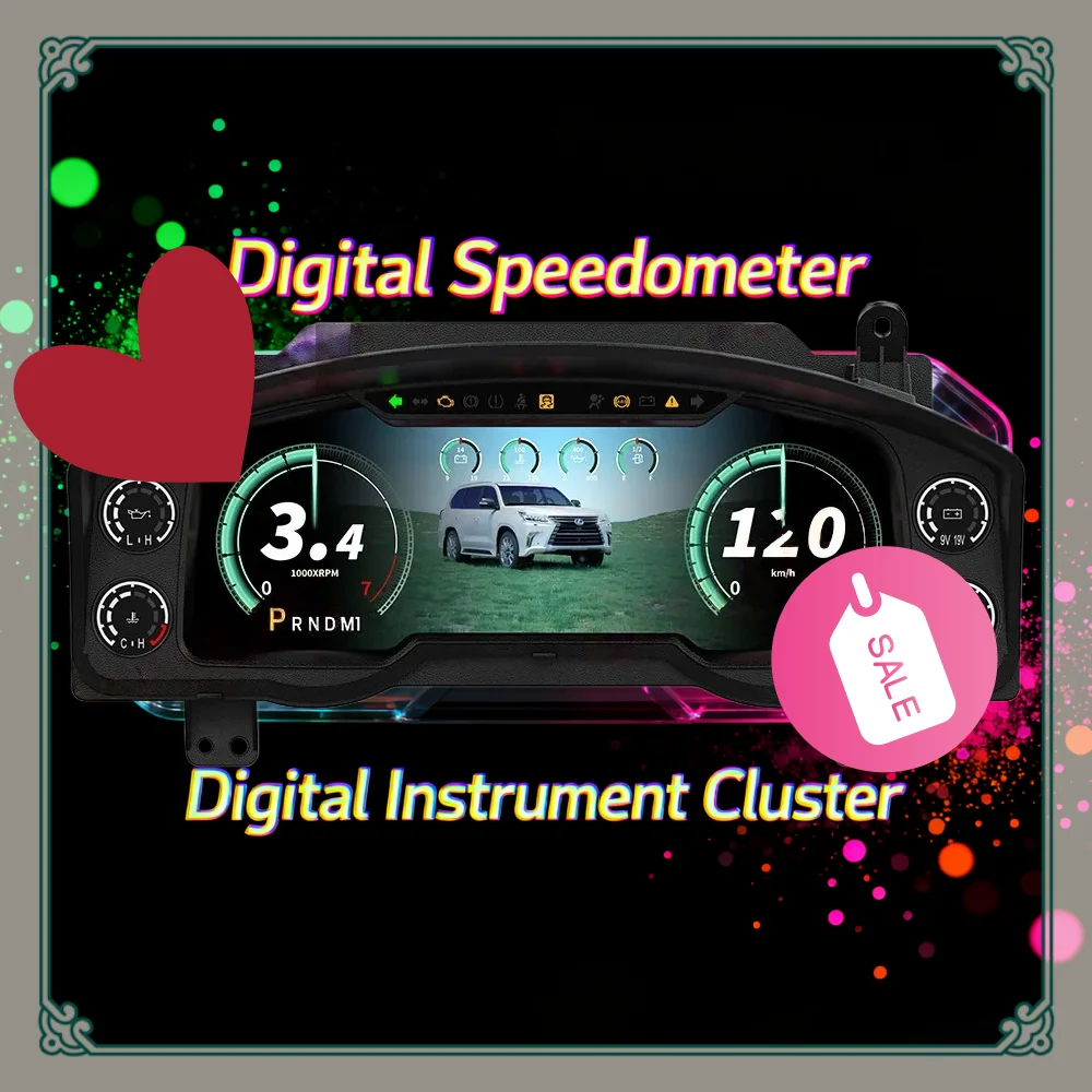 نظام لينكس 12.3 بوصة لكزس LX570 2007-2021 LCD لوحة قيادة السيارة الرقمية العنقودية عداد السرعة لوحة أدوات قياس الزيت