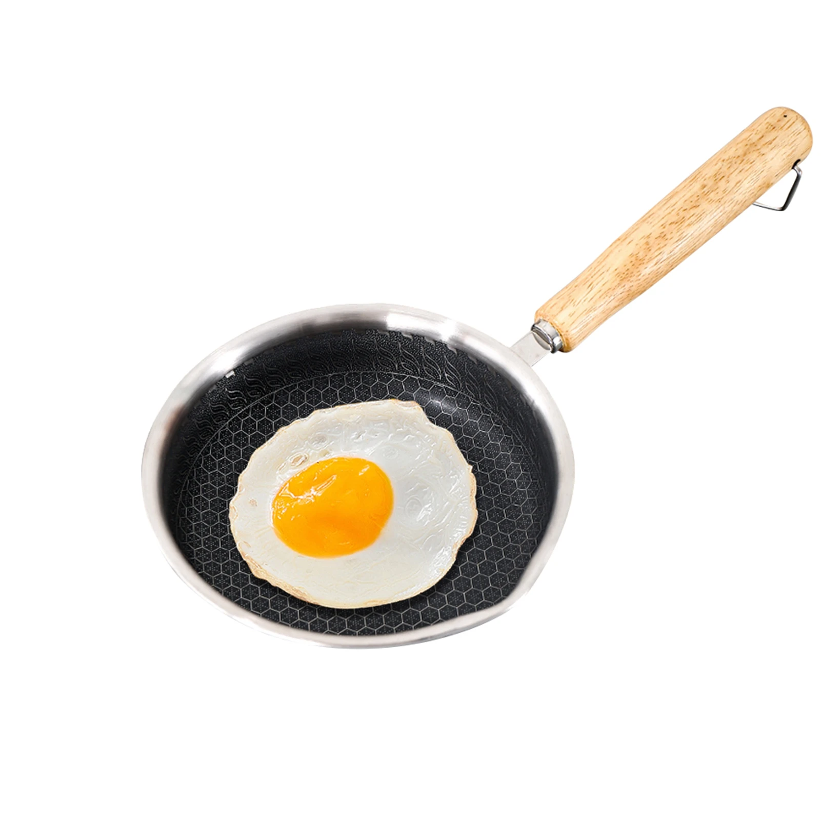 

316 Non Stick Small Frying Pan Camping Pan 16cm with Pour Spout Sturdy Heat Retention Even Heat Distribution for Home Cooking