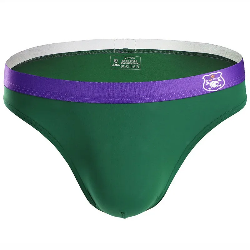 

Men's Contrast Waistband Briefs, U-convex Comfortable Low Rise Triangle Underwear