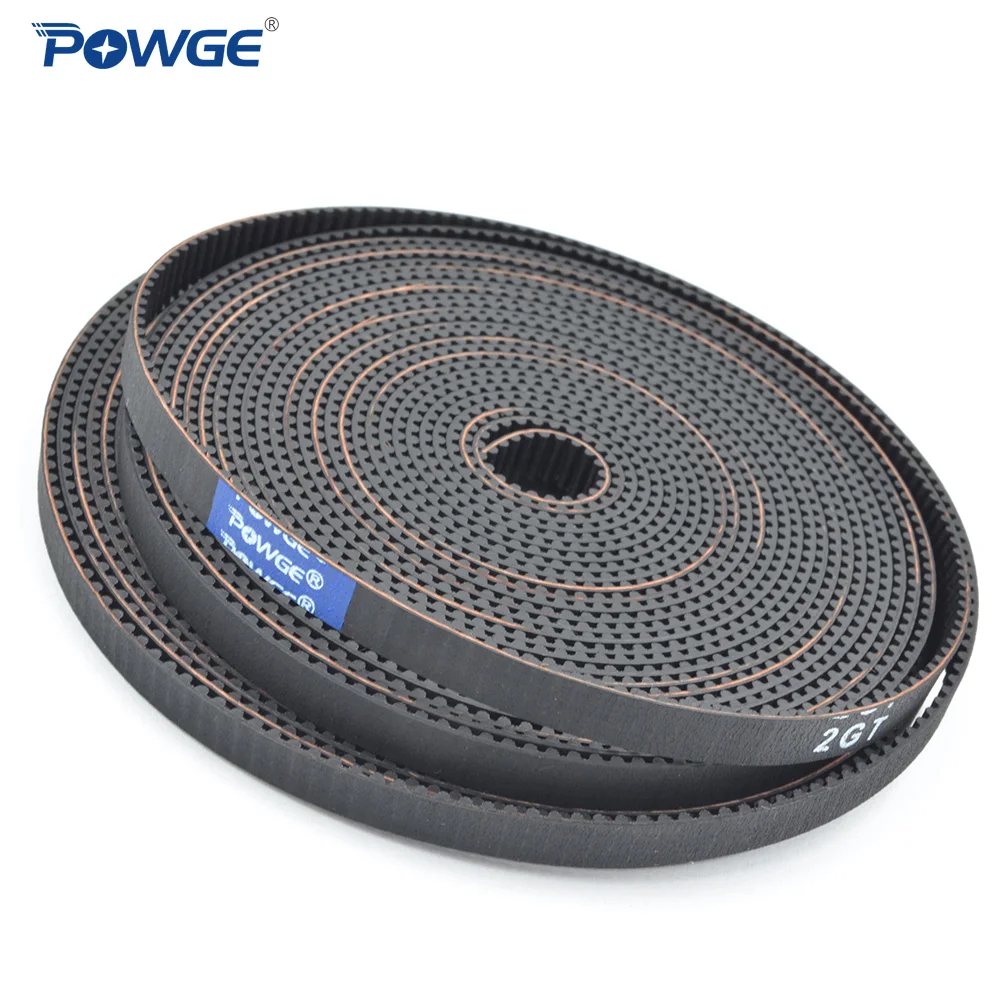 POWGE GT 2M 2GT Open ended Synchronous Timing belt Width 3/6/9/10/15mm  RF EPDM Rubber Samll Backlash VORON Creality 3D printer