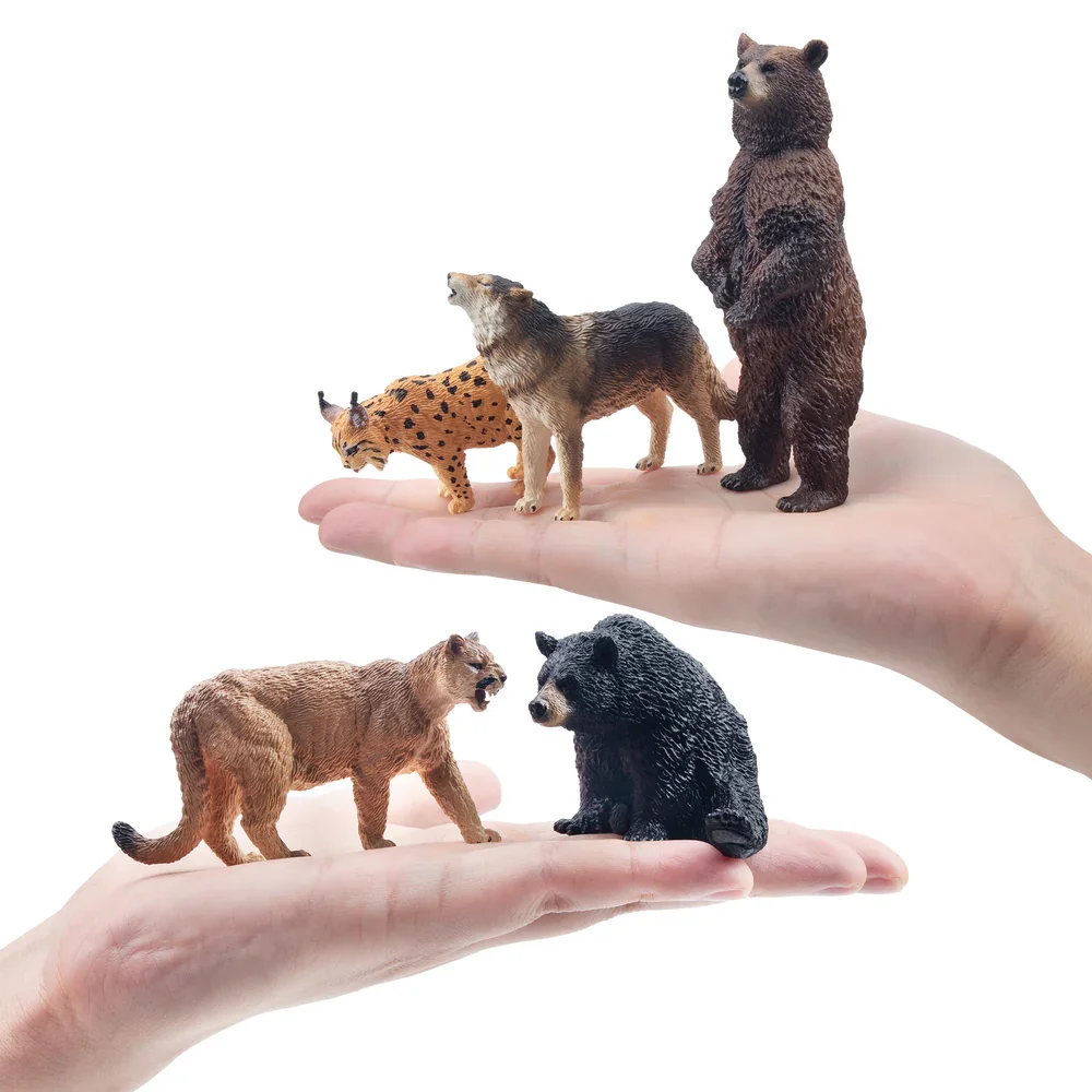 12Pcs Simulation Forest Wildlife Animal Model Toy Mini Large Giraffes Figures Dolls Action Figurines Toys for Children Set Gift