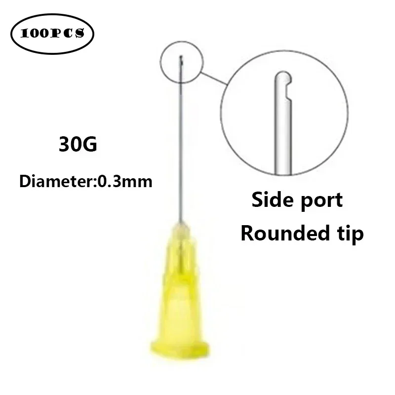 100pcs  Dental Endodontic Irrigation Needle Irrigation Tips 30GA Plain Ends Notched Endo Irrigation tip