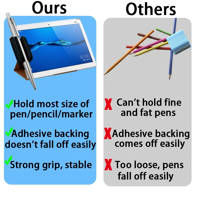 Portable Soft Silicone Pen Holder Clips Laptop Desk Notebooks Self-Adhesive Writing Buckles Anti Lost Pencil Storage Clamps