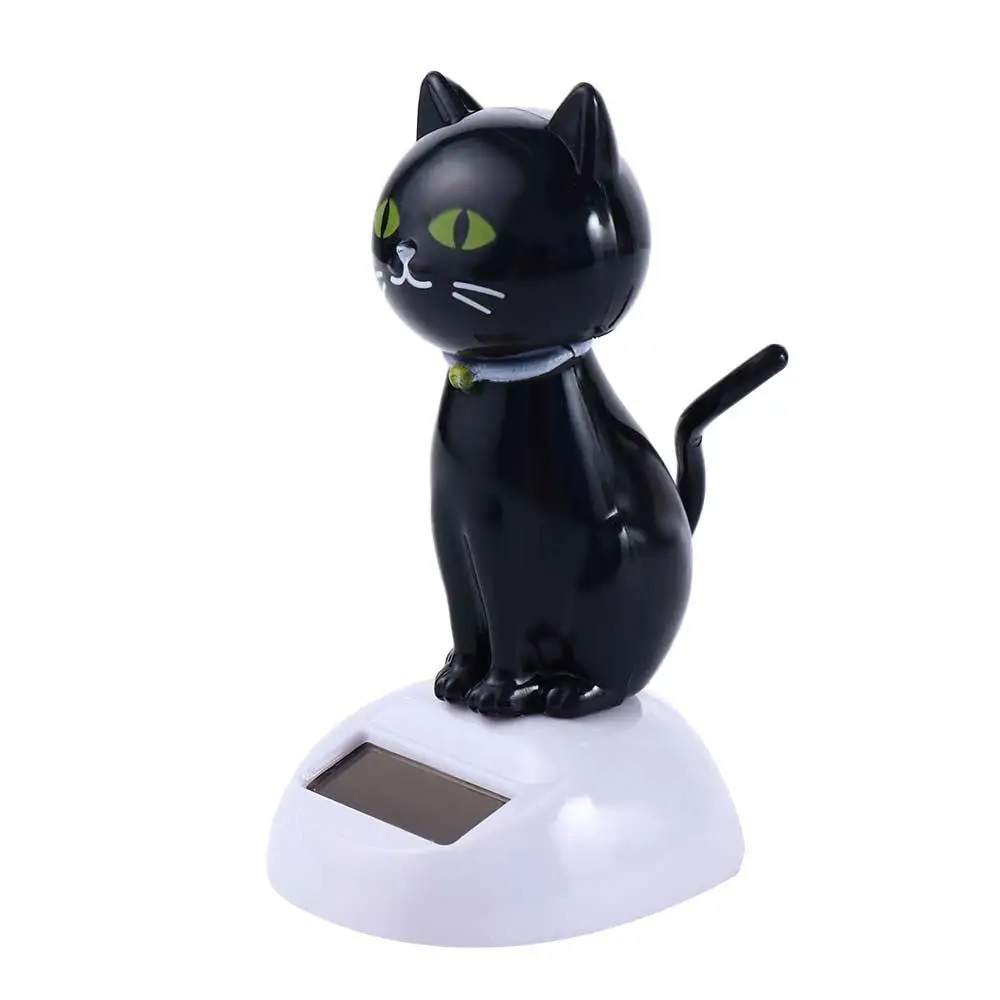 Display Solar Powered Eco Friendly Dashboard Car Decoration Solar Toy Doll Bobble Head Doll Shaking Head Cat Dancing Cat Figure