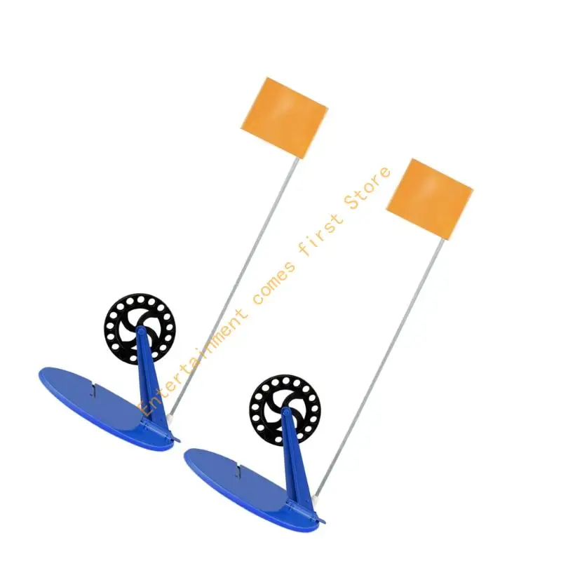 2 قطعة طرف الصيد على الجليد حتى أعلام الصيد في فصل الشتاء أعلام الصيد على الجليد حتى مجموعة مع حقيبة التخزين لصيد الجليد بكفاءة #2