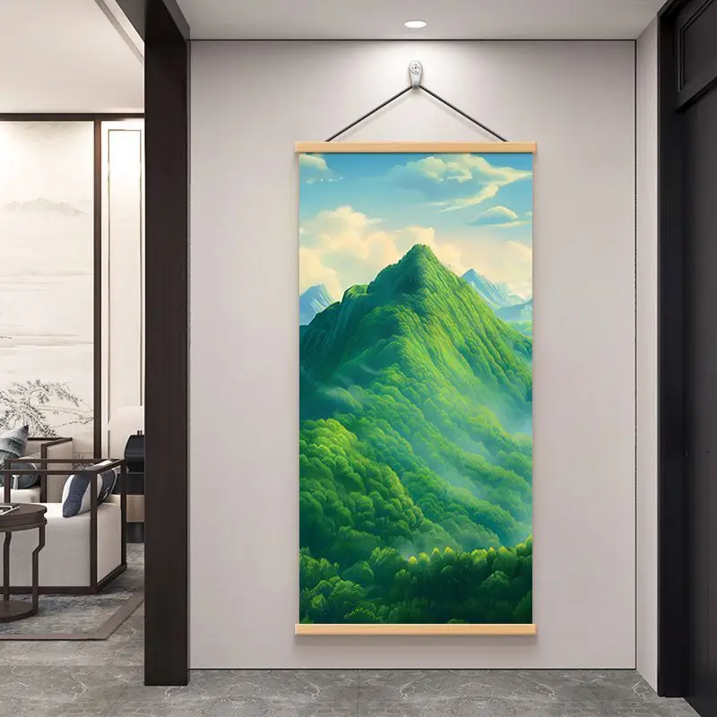 Natural SceneryModern Minimalist Landscape Wall Painting,  Mountain Water for Living Room Sofa Background, Study Decor