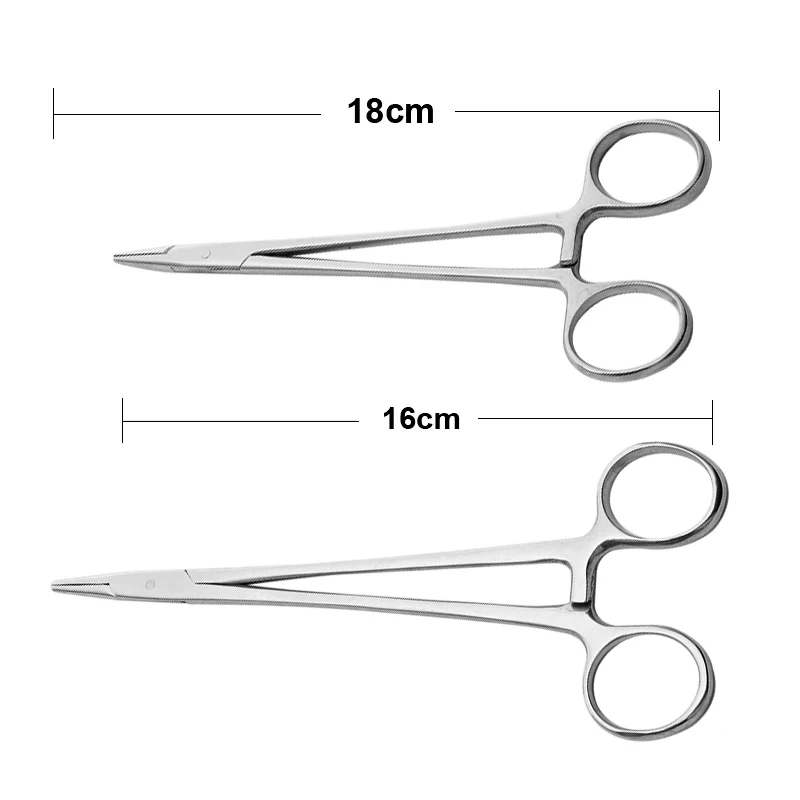 Stainless Steel Dental Suture Needle Holder Pliers Hemostatic Tweezers Clamp Surgical Forceps Dentist Tools for Student Practice