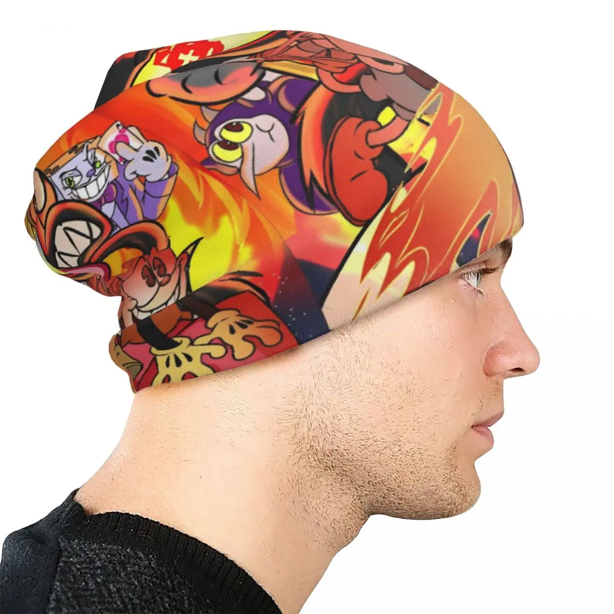 قبعات ريترو رائعة للعبة Battle Cuphead Skullies Beanies قبعات ربيعية للجنسين للاستخدام الخارجي قبعات دافئة متعددة الوظائف بونيه #4