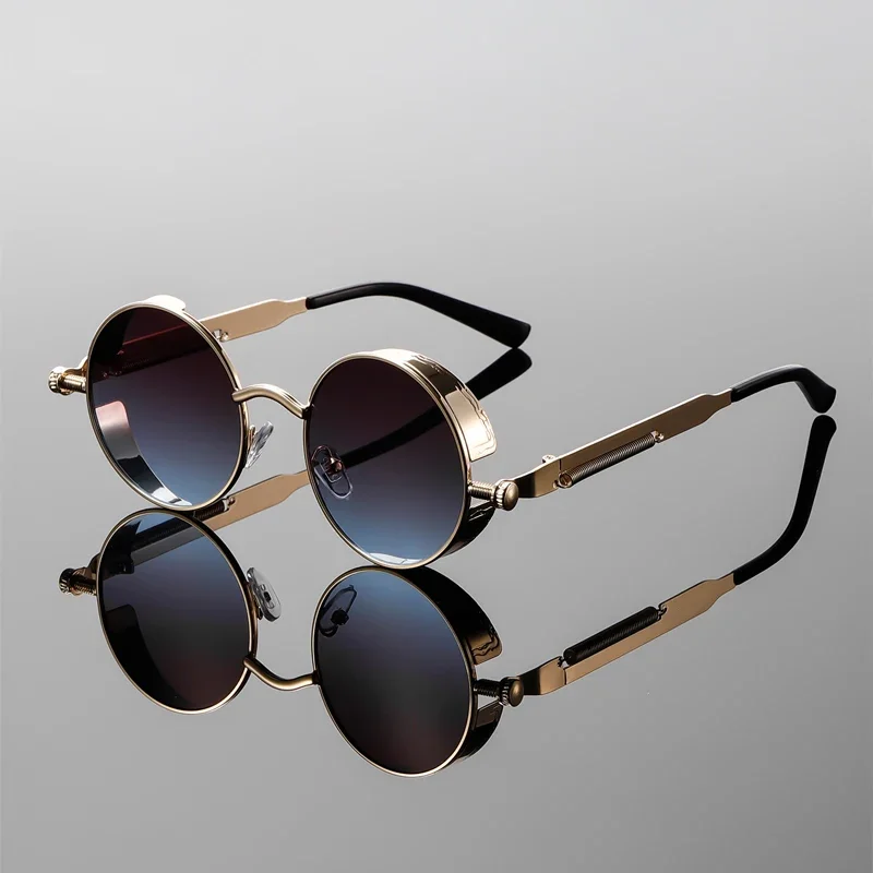 GM LUMIAS Runde Punk Sonnenbrille Männer Mode Vintage Multi-farbe Gradienten Sonnenbrille Trendy Klassische Luxus Marke Designer Shades