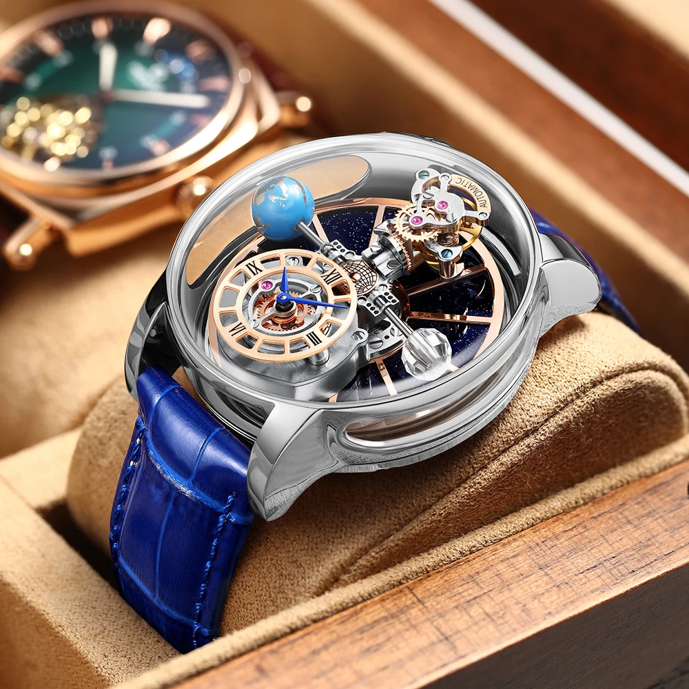 

Swiss Quartz Movement Mens Watches Top Brand Luxury Jacob&Co Celestial SeriesTourbillon Watch Men Sapphire Glass Montre Homme