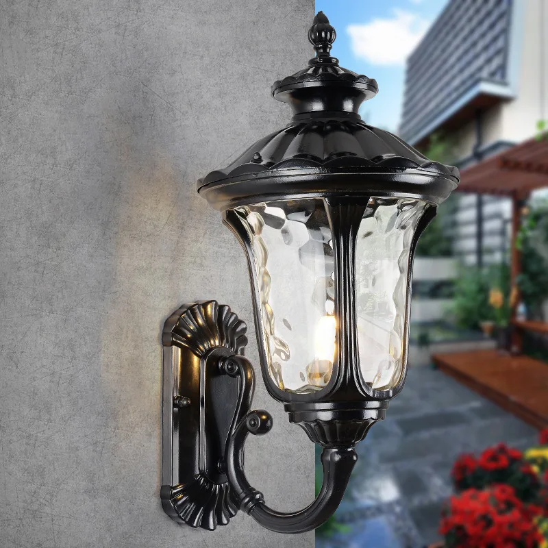 European Retro Outdoor Waterproof Wall Lamp Decoration Villa Courtyard Garden Balcony Living Room Aisle Corridor Lamp
