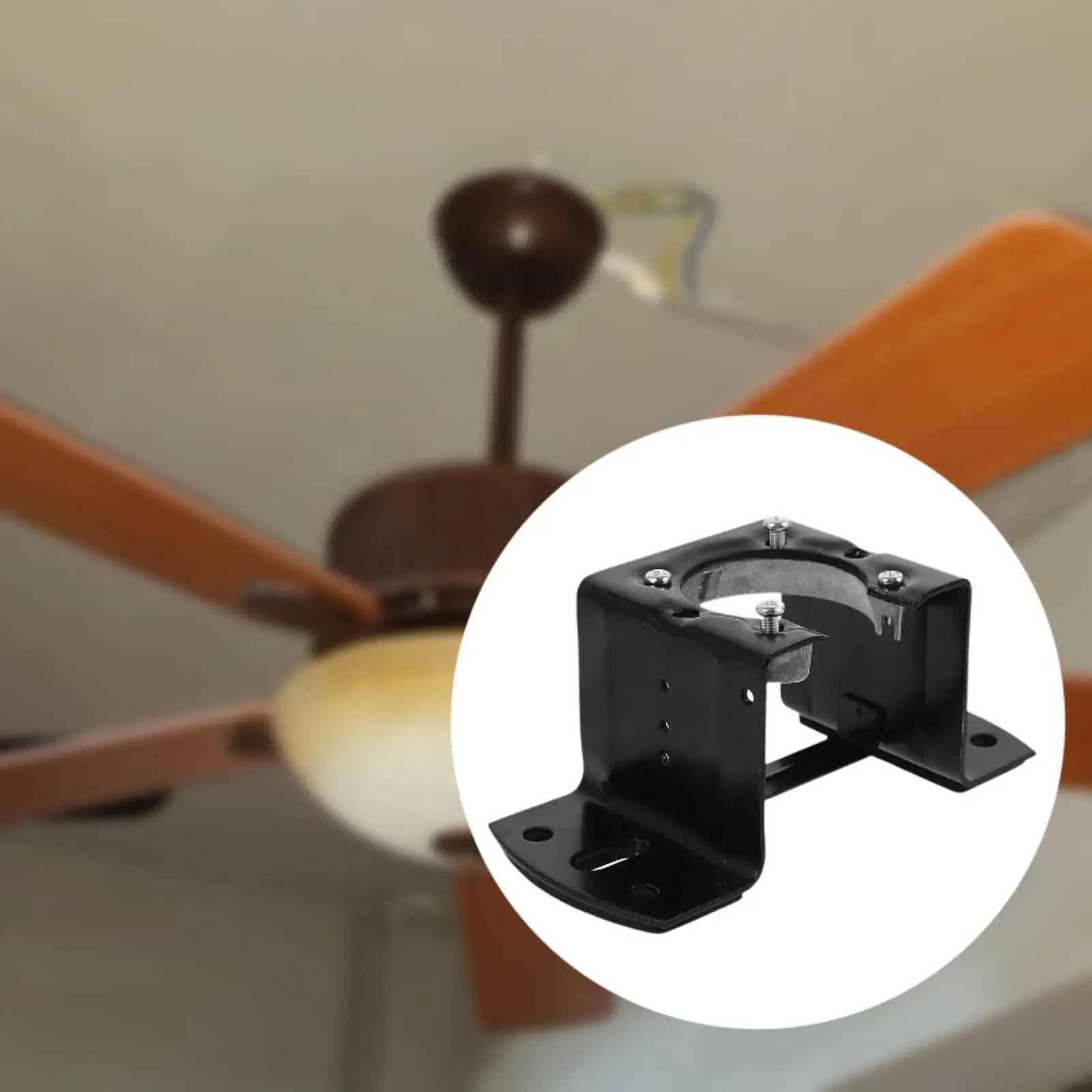 Ceiling Fan Mounting Bracket Cathedral Canopy Bracket Black Universal Support Stable for Living Room Metal Install Kit