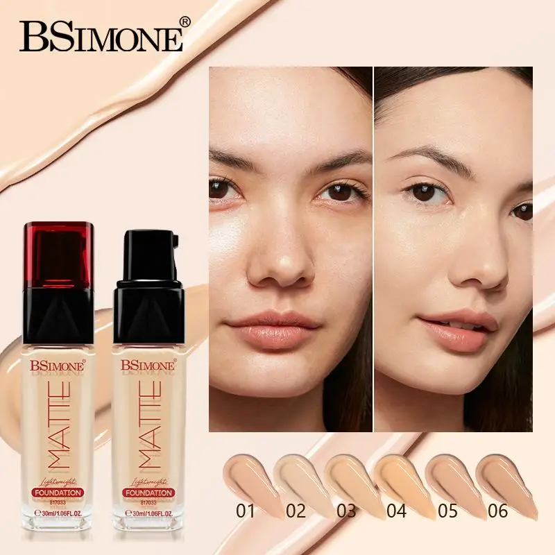 

BSIMONE Foundation Long-lasting Matte Waterproof Oil Hight Full Coverage Highlight & Retouch Face Makeup Multi-Use For Women