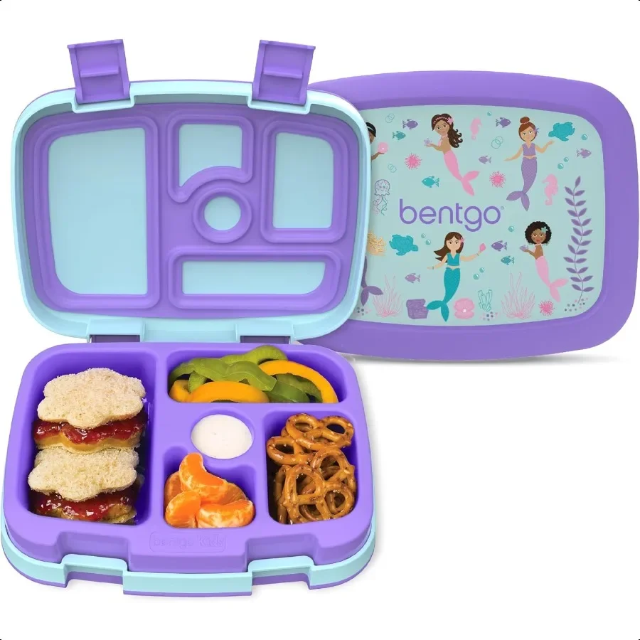 

Prints LeakProof 5Compartment BentoStyle Lunch Box Ideal Portion Sizes for Ages 37 Durable DropProof Dishwasher Safe PFAS BPAFr